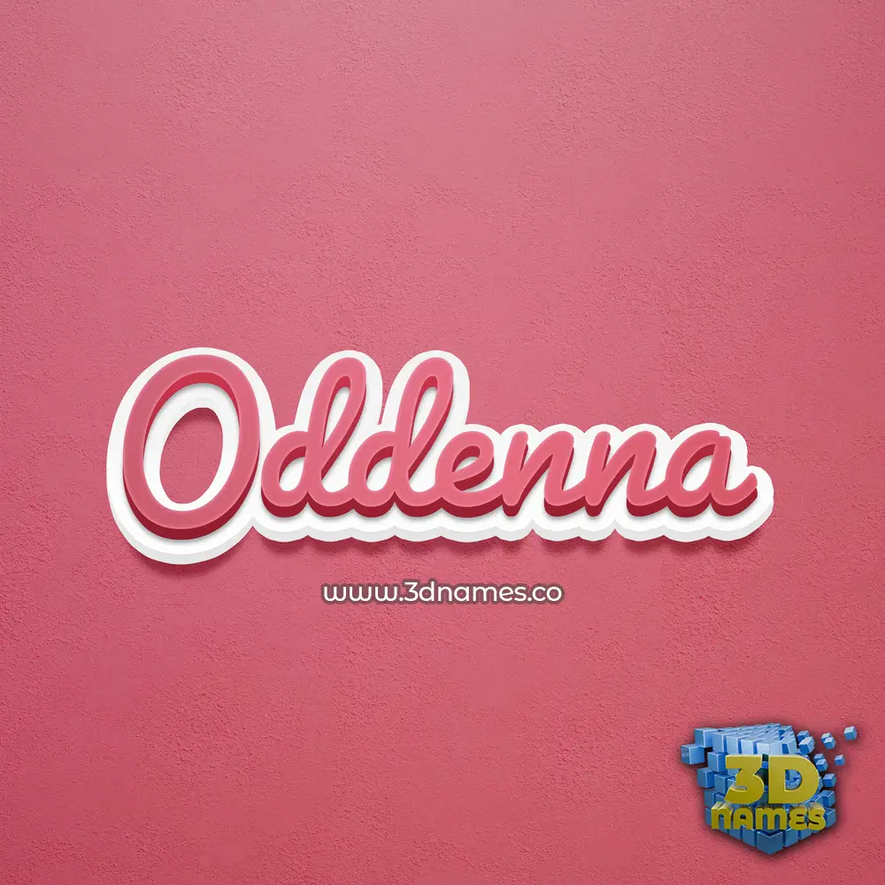 oddenna in Red Scribble style - 3D name wallpaper
