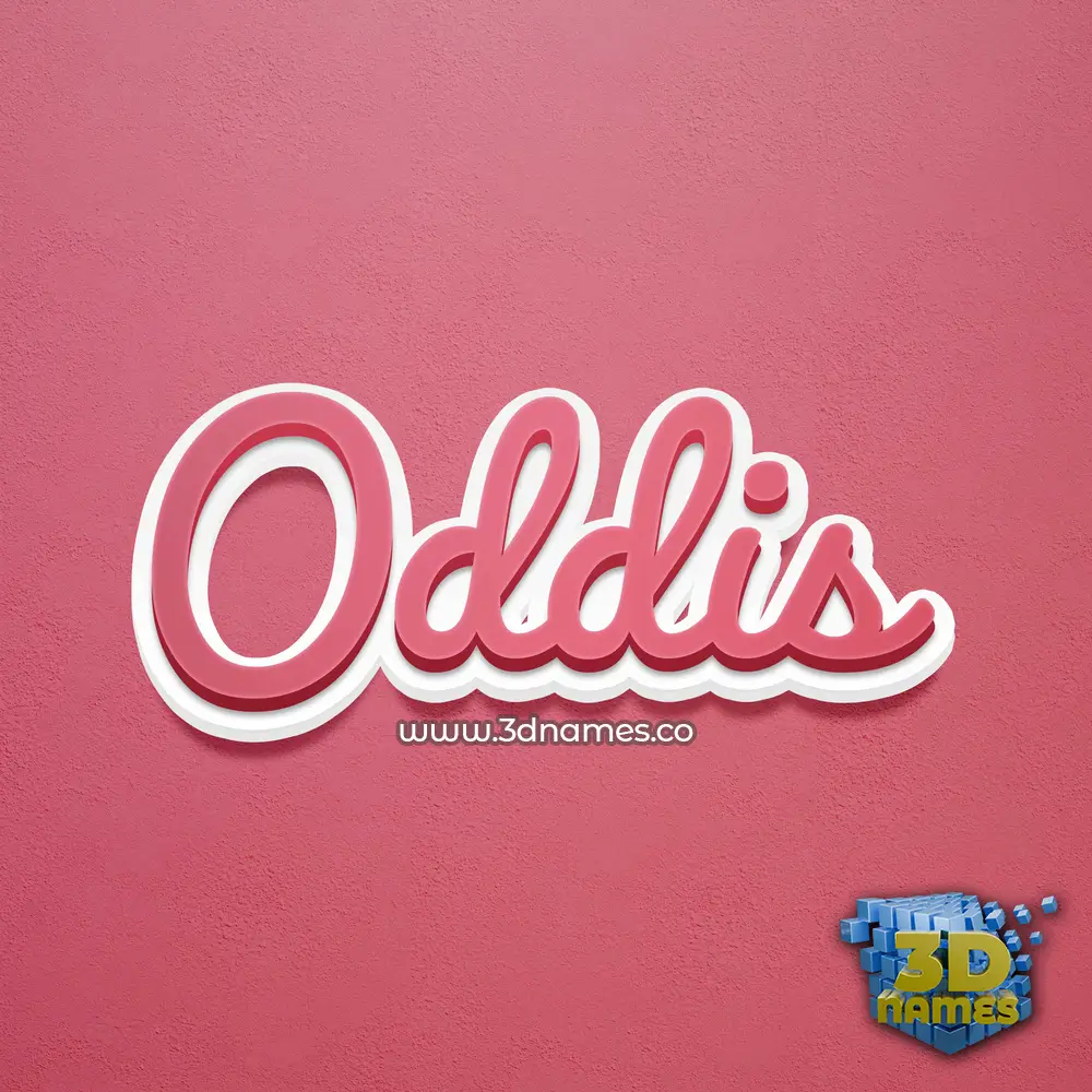 oddis in Red Scribble style - 3D name wallpaper