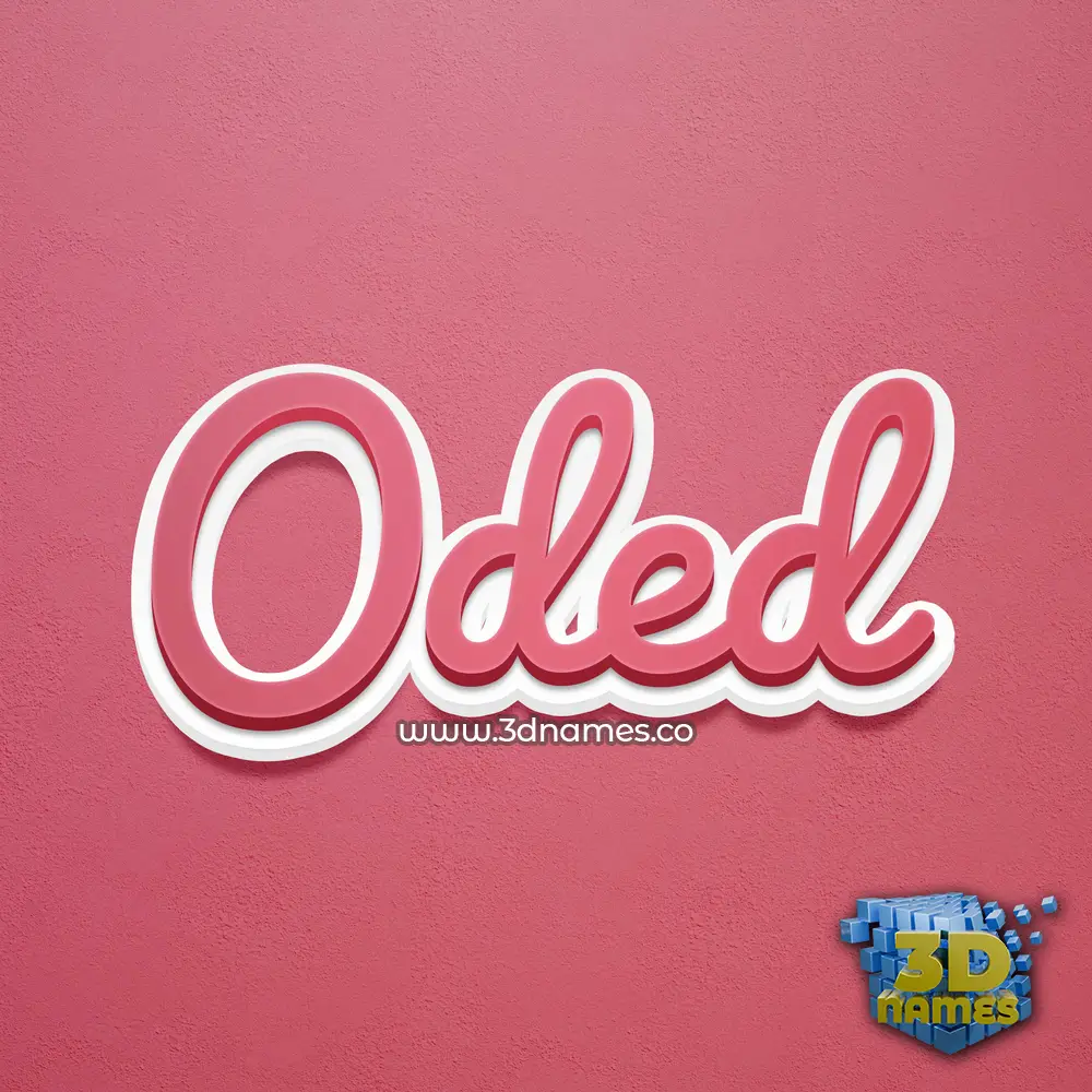 oded in Red Scribble style - 3D name wallpaper