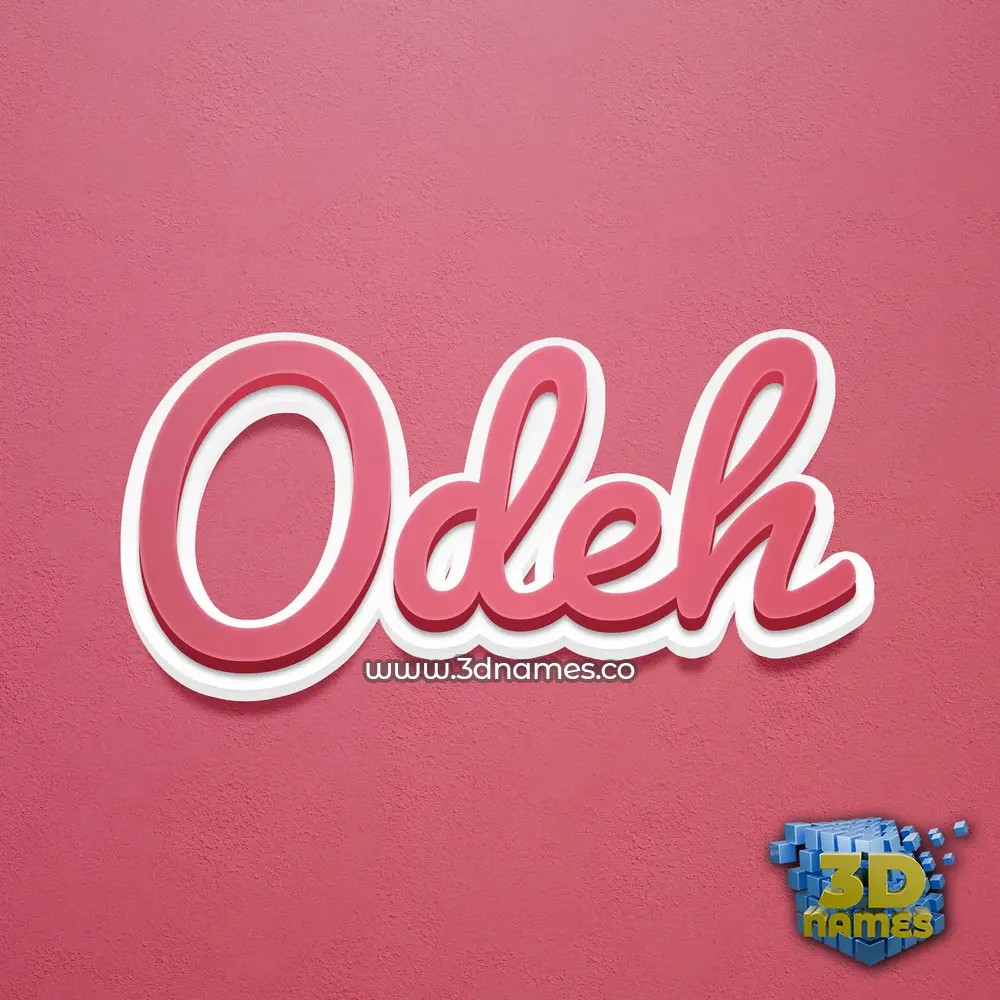 odeh in Red Scribble style - 3D name wallpaper