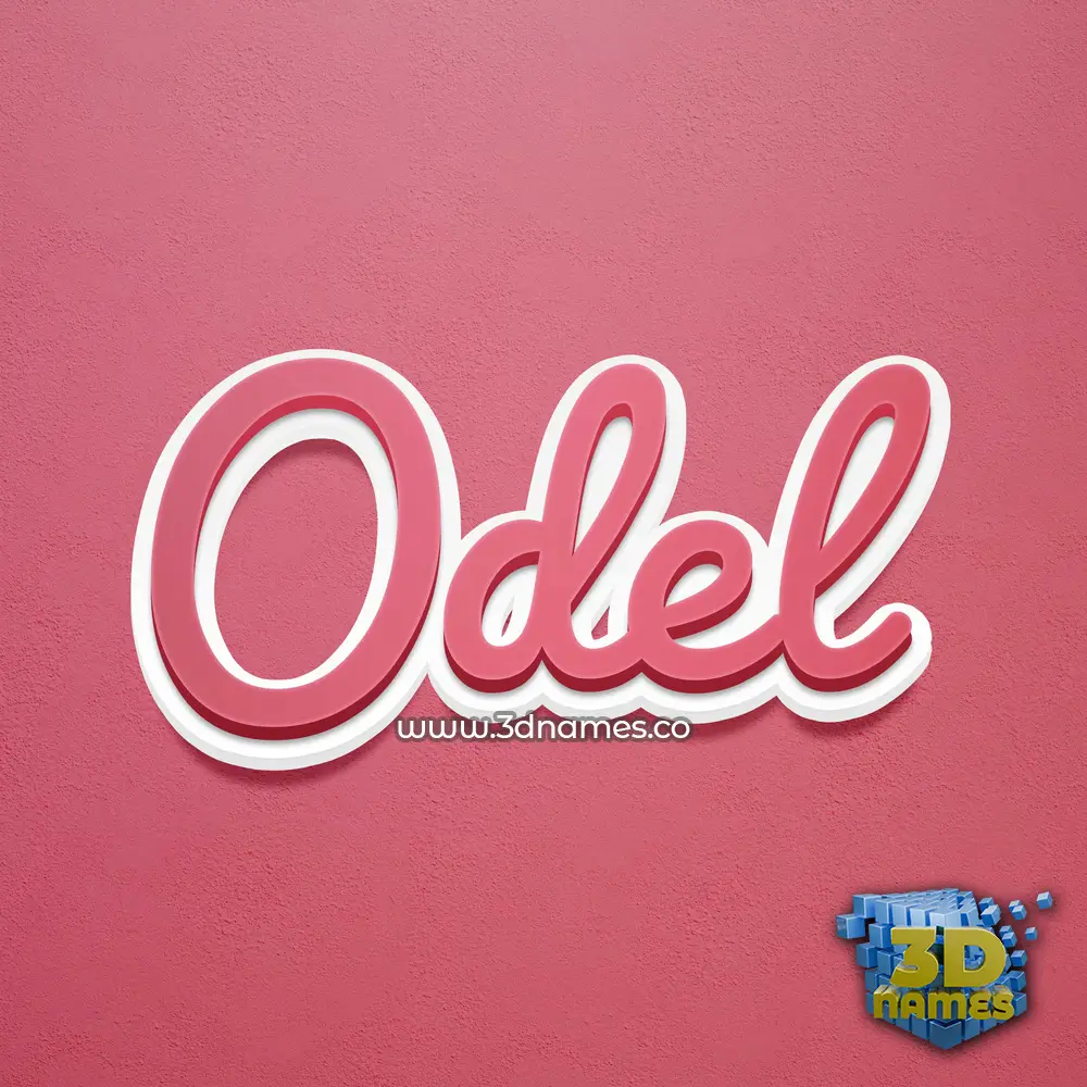 odel in Red Scribble style - 3D name wallpaper