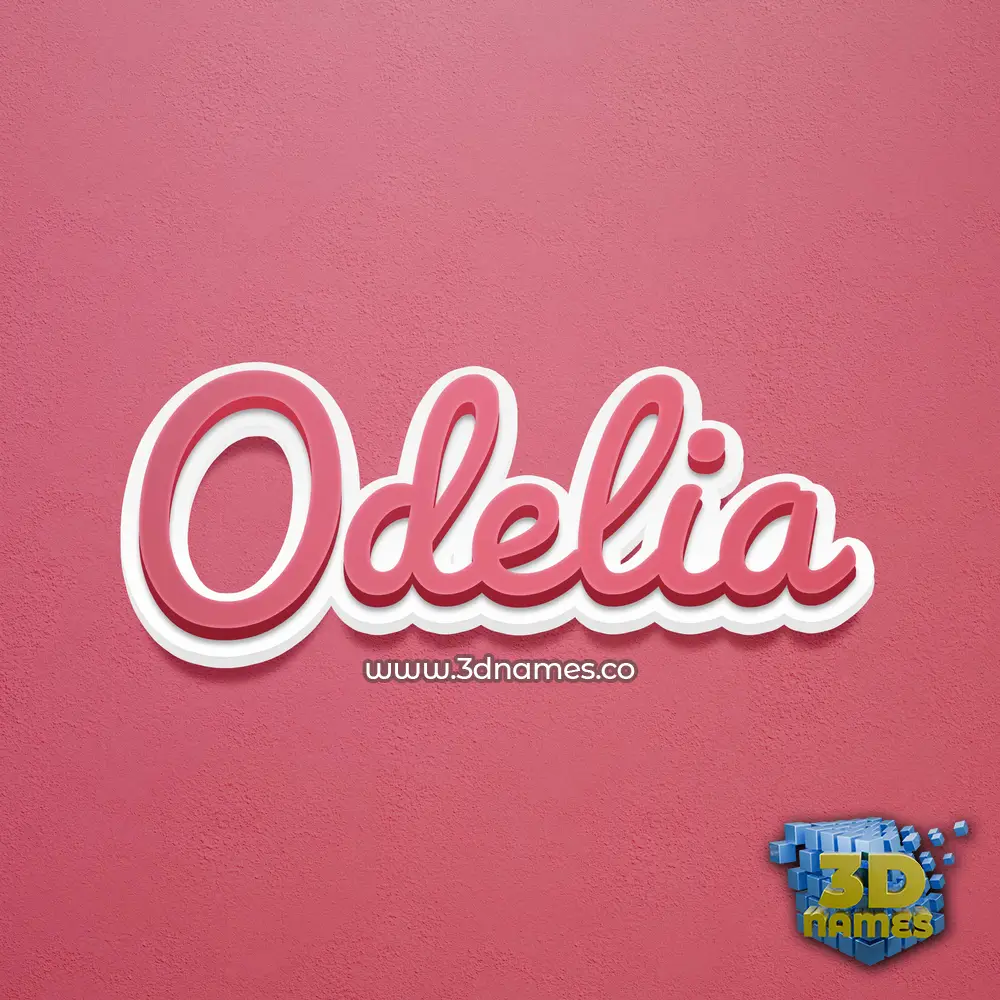 odelia in Red Scribble style - 3D name wallpaper
