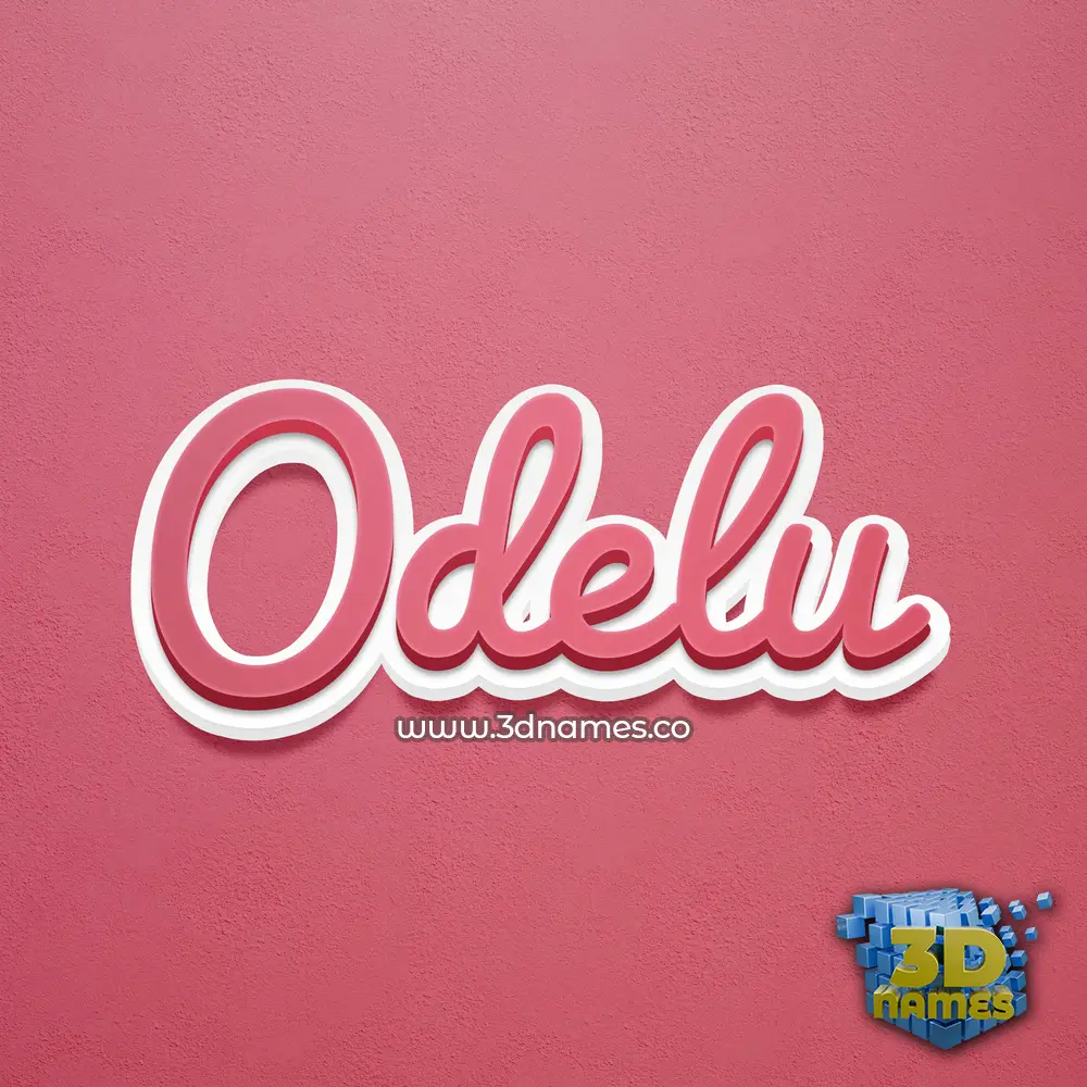 odelu in Red Scribble style - 3D name wallpaper