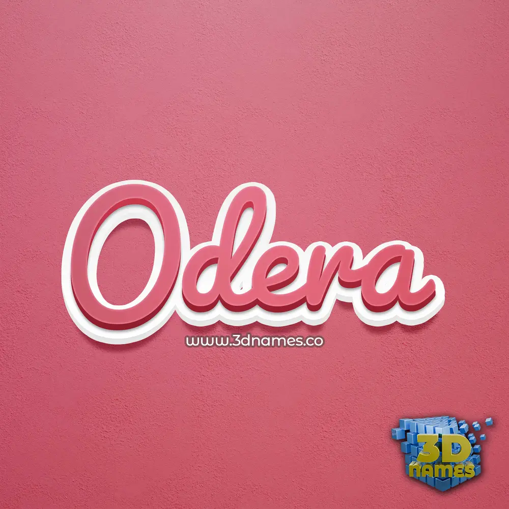odera in Red Scribble style - 3D name wallpaper