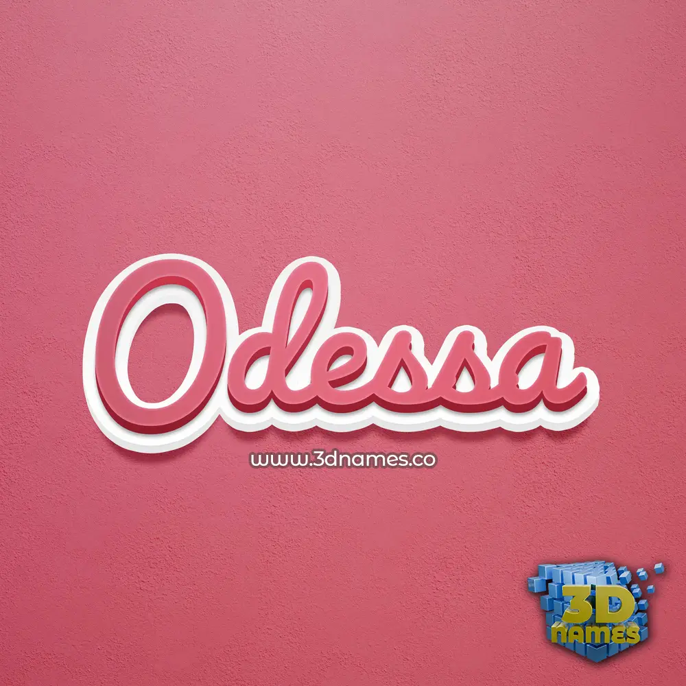odessa in Red Scribble style - 3D name wallpaper