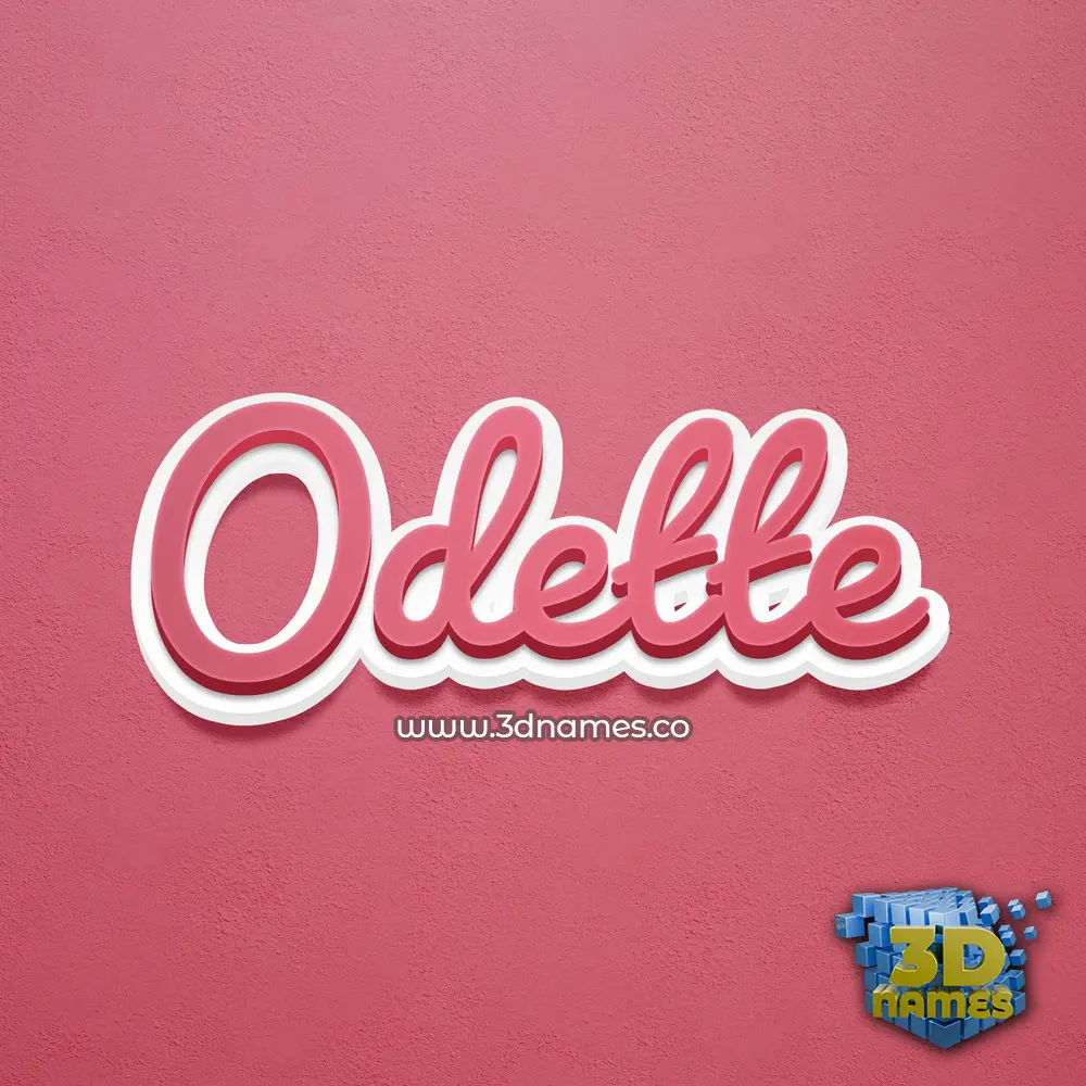 odette in Red Scribble style - 3D name wallpaper