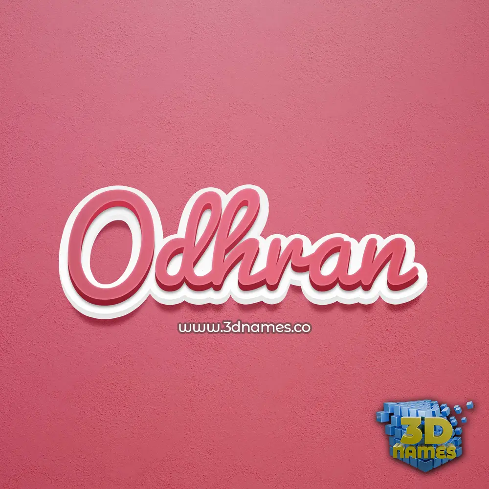 odhran in Red Scribble style - 3D name wallpaper
