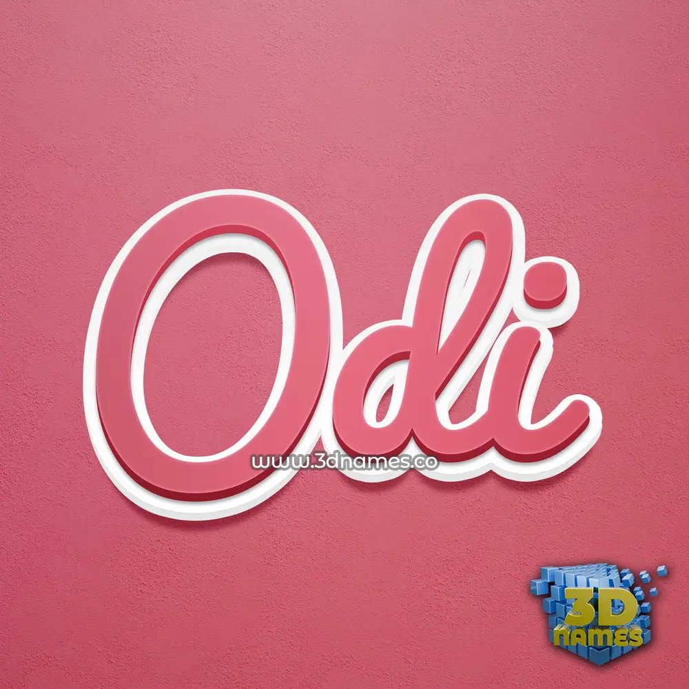 odi in Red Scribble style - 3D name wallpaper