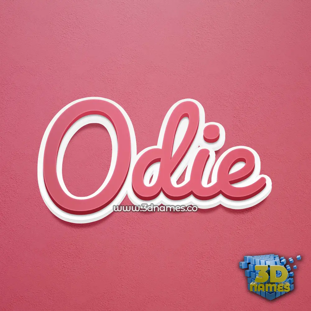 odie in Red Scribble style - 3D name wallpaper