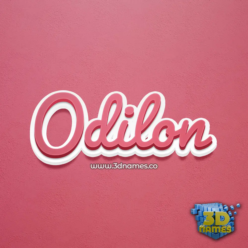 odilon in Red Scribble style - 3D name wallpaper