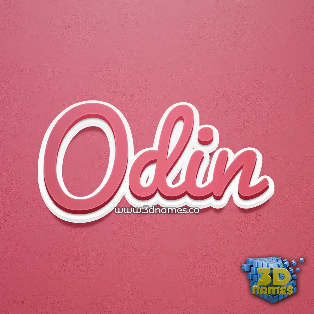 odin in Red Scribble style - 3D name wallpaper