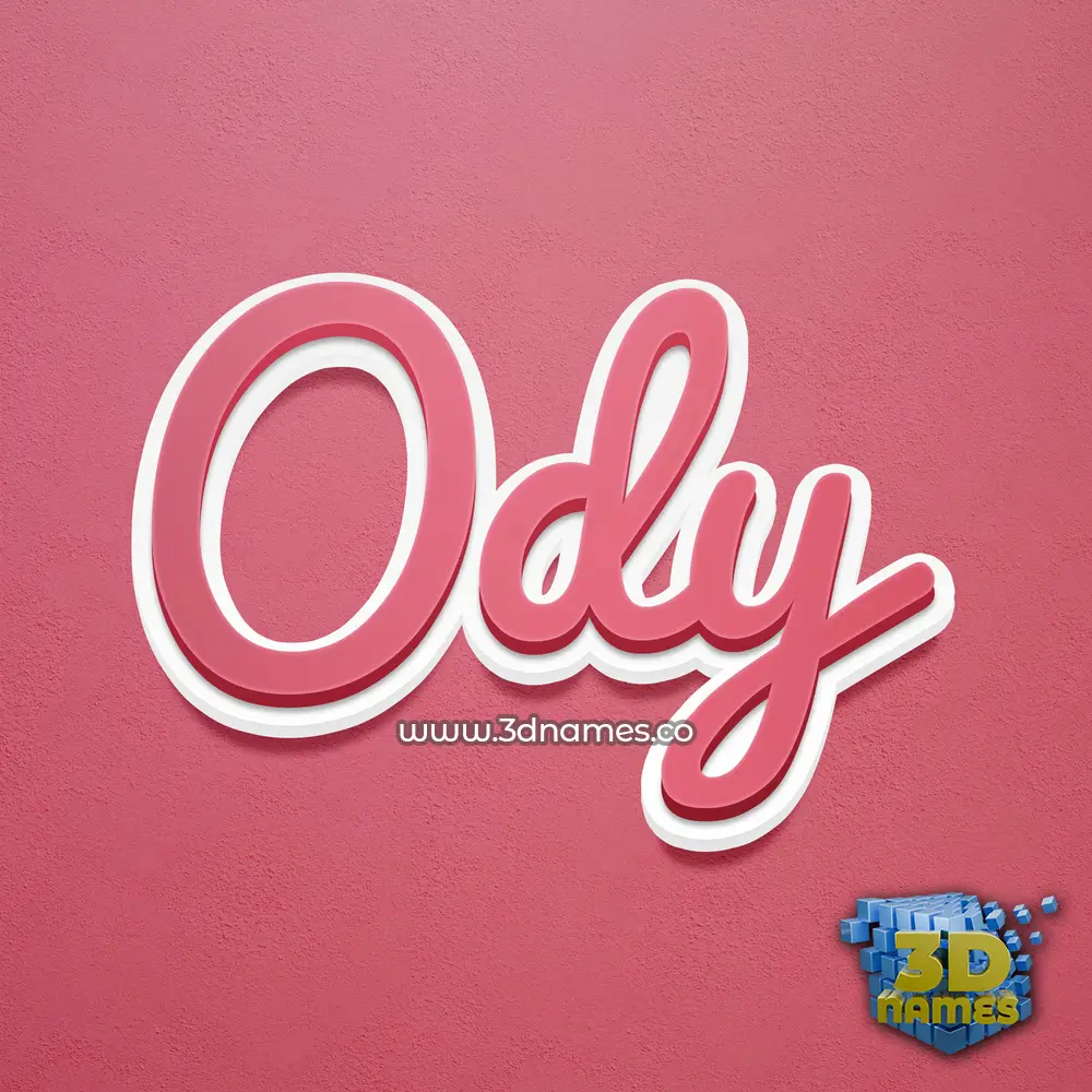 ody in Red Scribble style - 3D name wallpaper