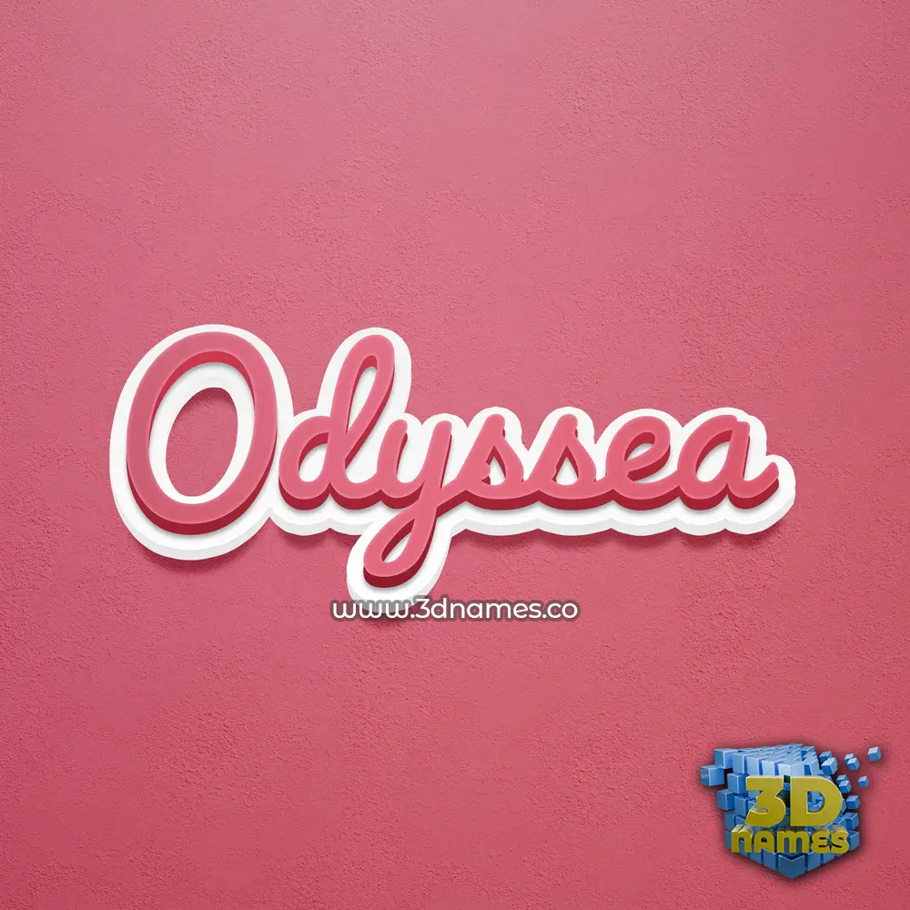 odyssea in Red Scribble style - 3D name wallpaper