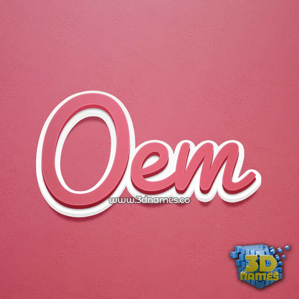 oem in Red Scribble style - 3D name wallpaper