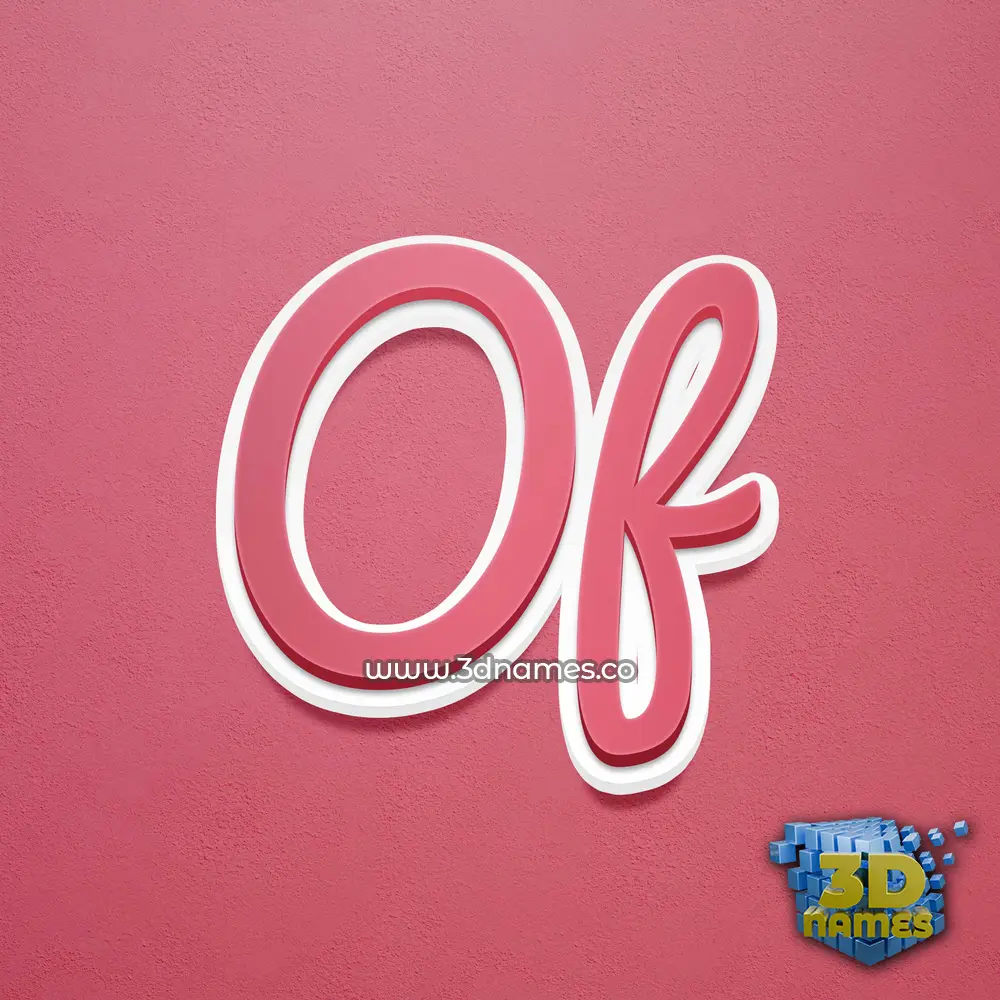 of in Red Scribble style - 3D name wallpaper