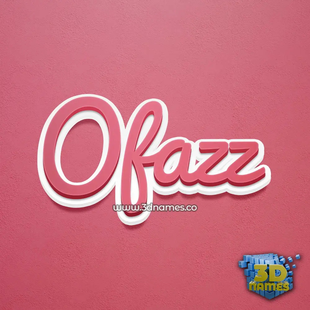 ofazz in Red Scribble style - 3D name wallpaper