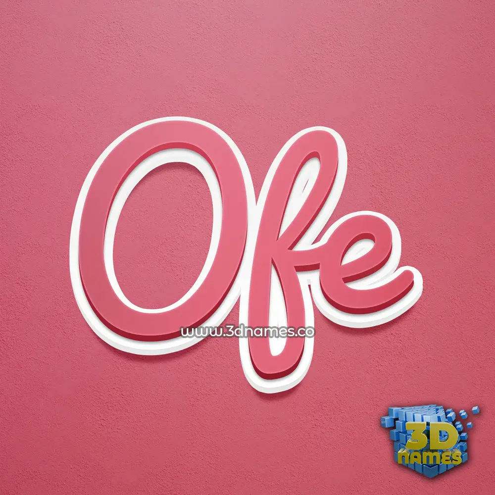 ofe in Red Scribble style - 3D name wallpaper