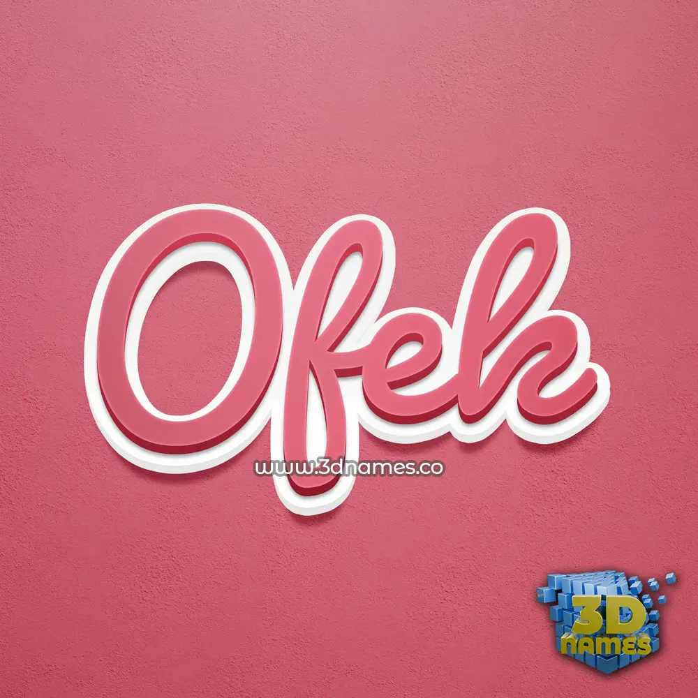 ofek in Red Scribble style - 3D name wallpaper