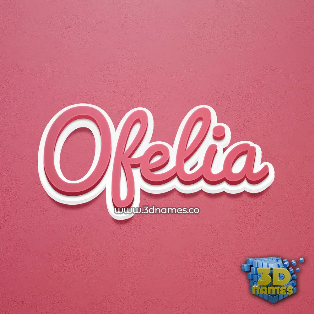 ofelia in Red Scribble style - 3D name wallpaper