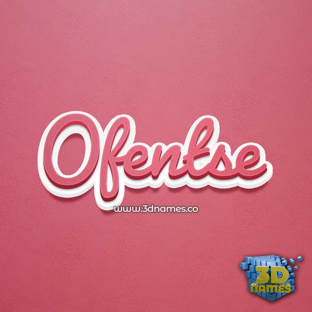 ofentse in Red Scribble style - 3D name wallpaper