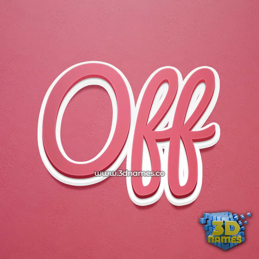off in Red Scribble style - 3D name wallpaper