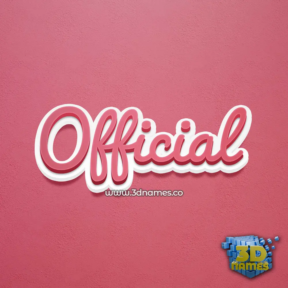 official in Red Scribble style - 3D name wallpaper