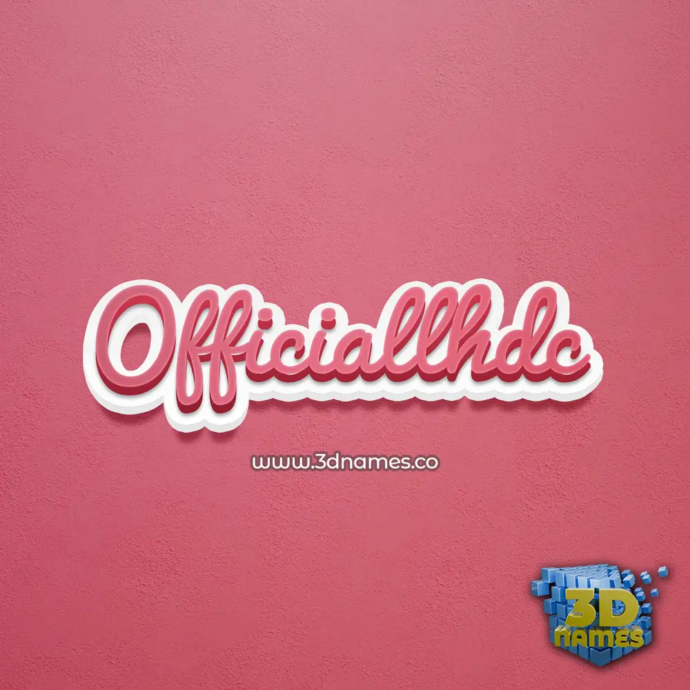 officiallhdc in Red Scribble style - 3D name wallpaper