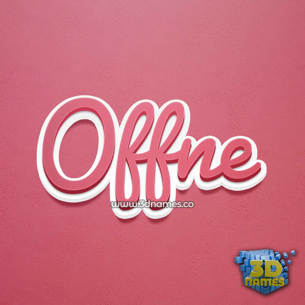 offne in Red Scribble style - 3D name wallpaper