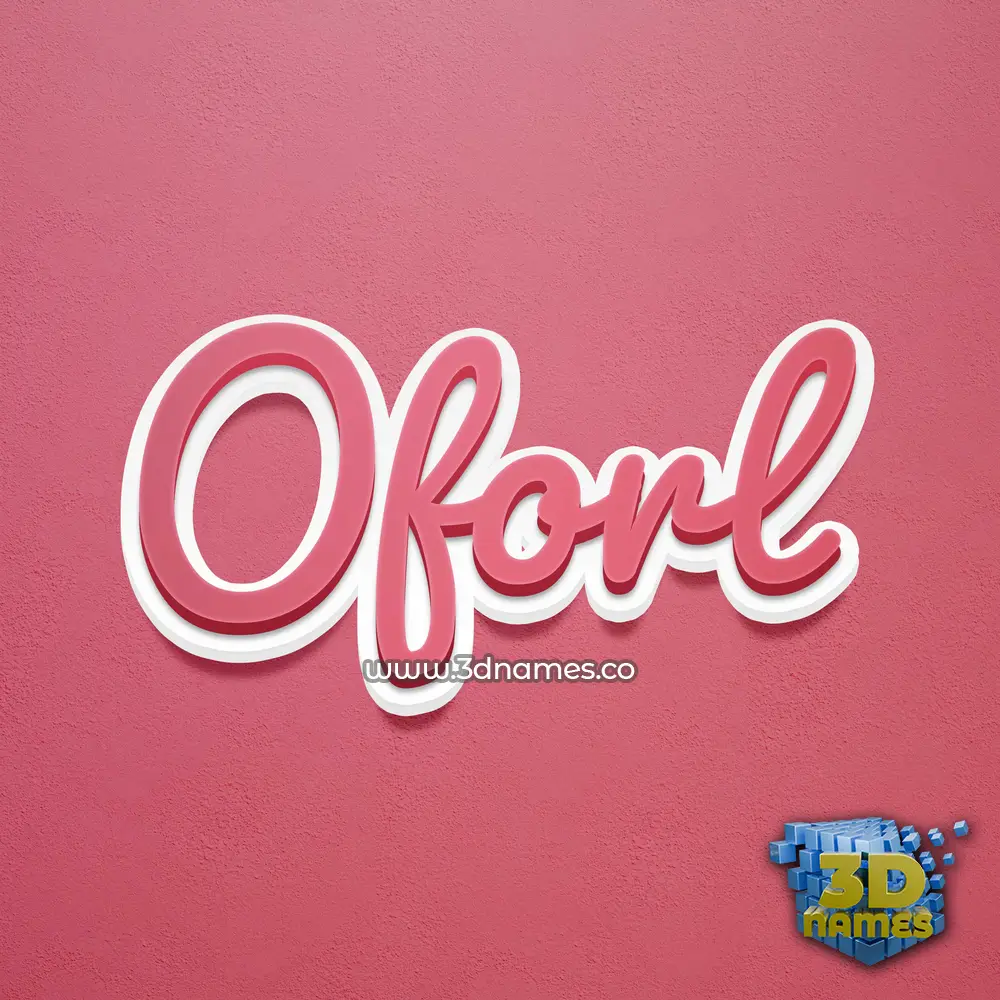 oforl in Red Scribble style - 3D name wallpaper