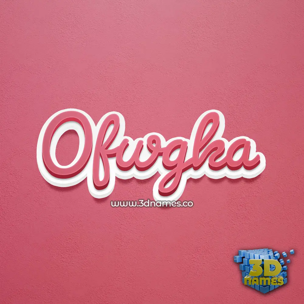 ofwgka in Red Scribble style - 3D name wallpaper
