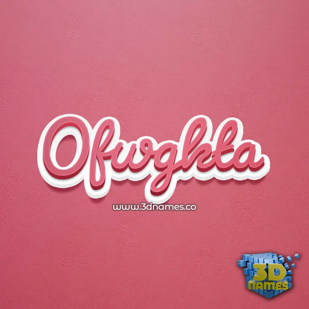 ofwgkta in Red Scribble style - 3D name wallpaper