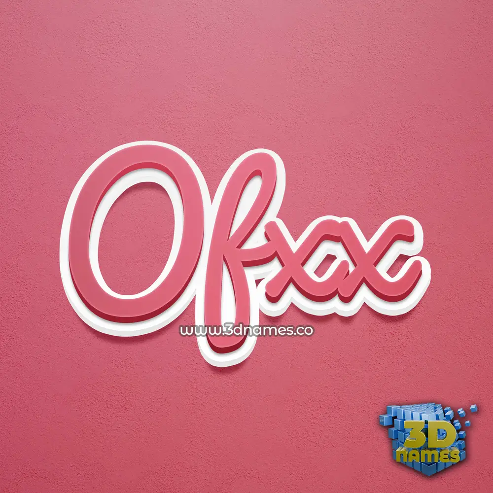 ofxx in Red Scribble style - 3D name wallpaper
