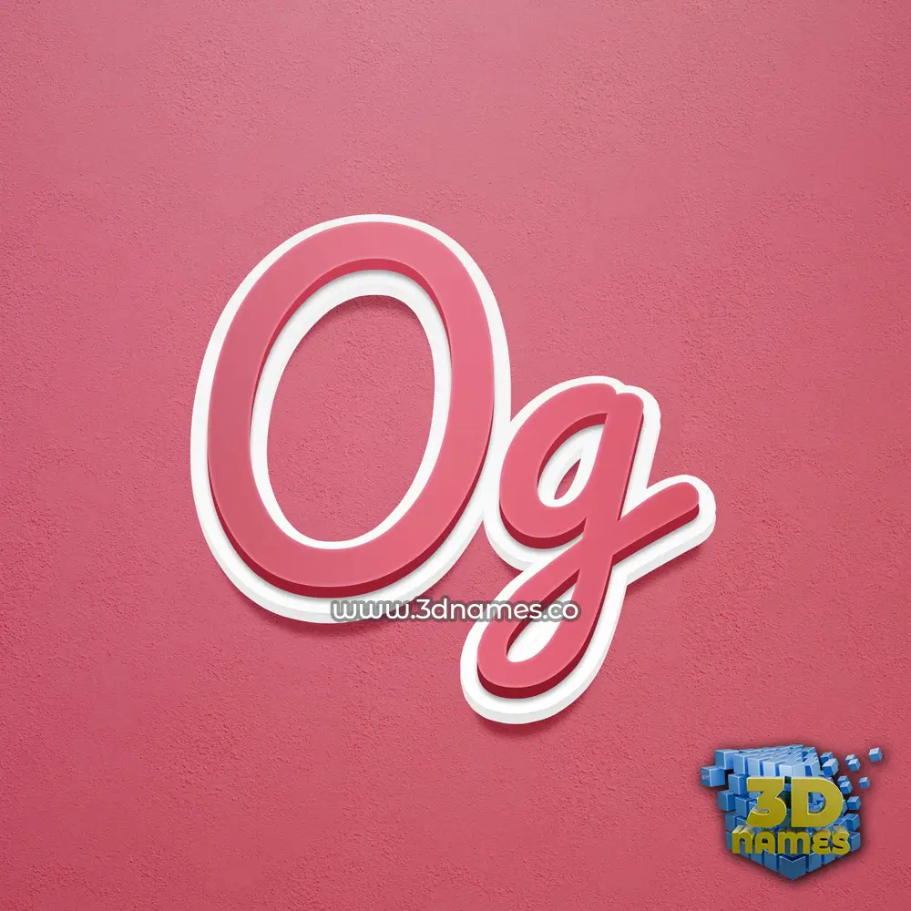 og in Red Scribble style - 3D name wallpaper