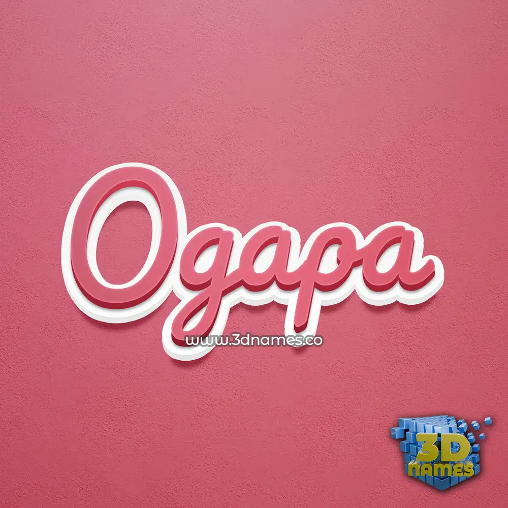 ogapa in Red Scribble style - 3D name wallpaper