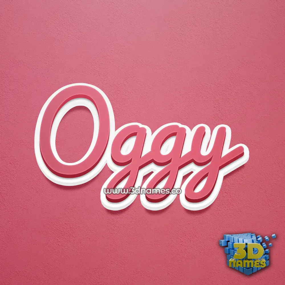 oggy in Red Scribble style - 3D name wallpaper