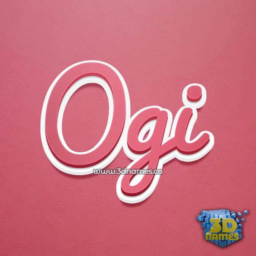 ogi in Red Scribble style - 3D name wallpaper