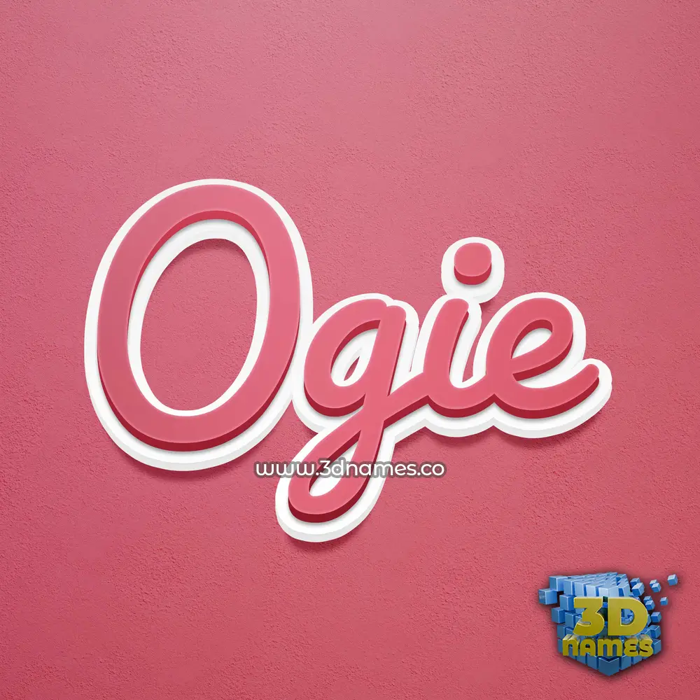 ogie in Red Scribble style - 3D name wallpaper