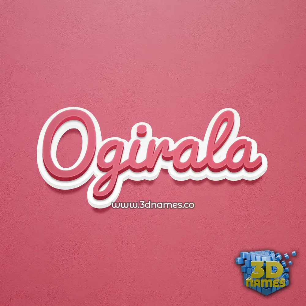 ogirala in Red Scribble style - 3D name wallpaper