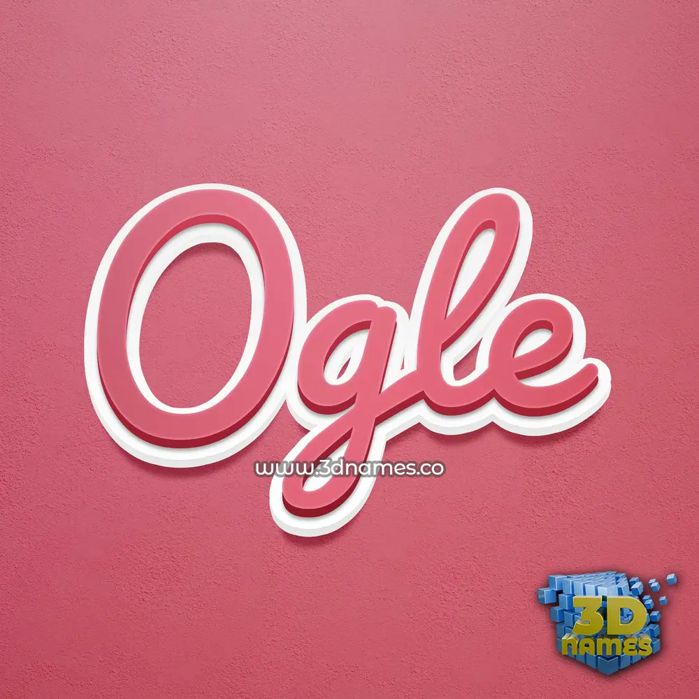 ogle in Red Scribble style - 3D name wallpaper