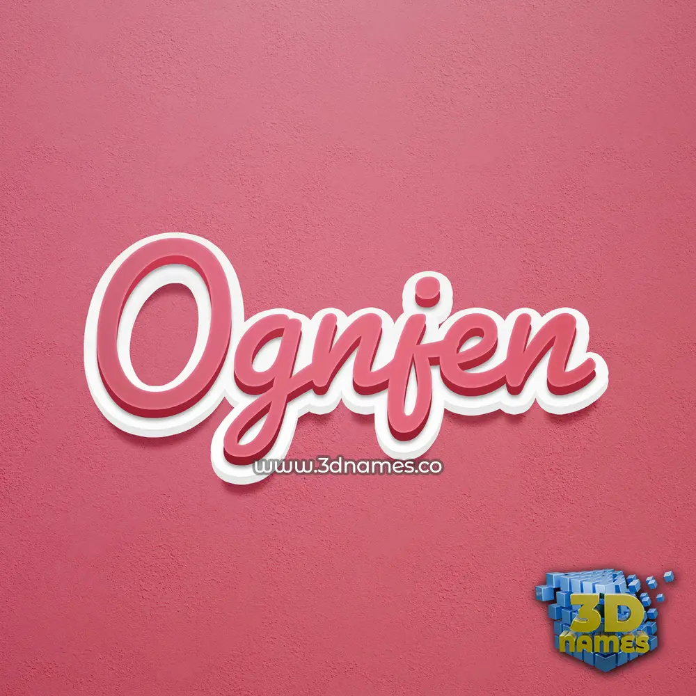 ognjen in Red Scribble style - 3D name wallpaper