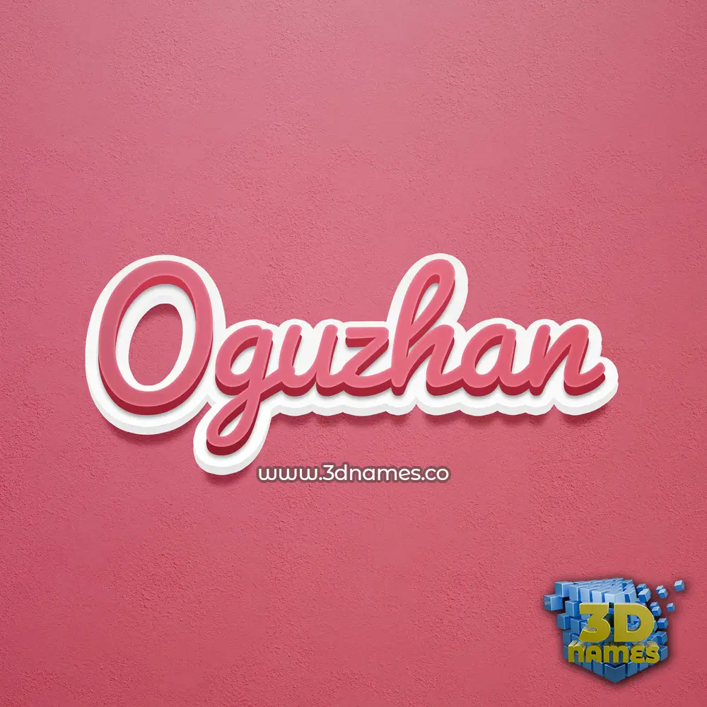 oguzhan in Red Scribble style - 3D name wallpaper
