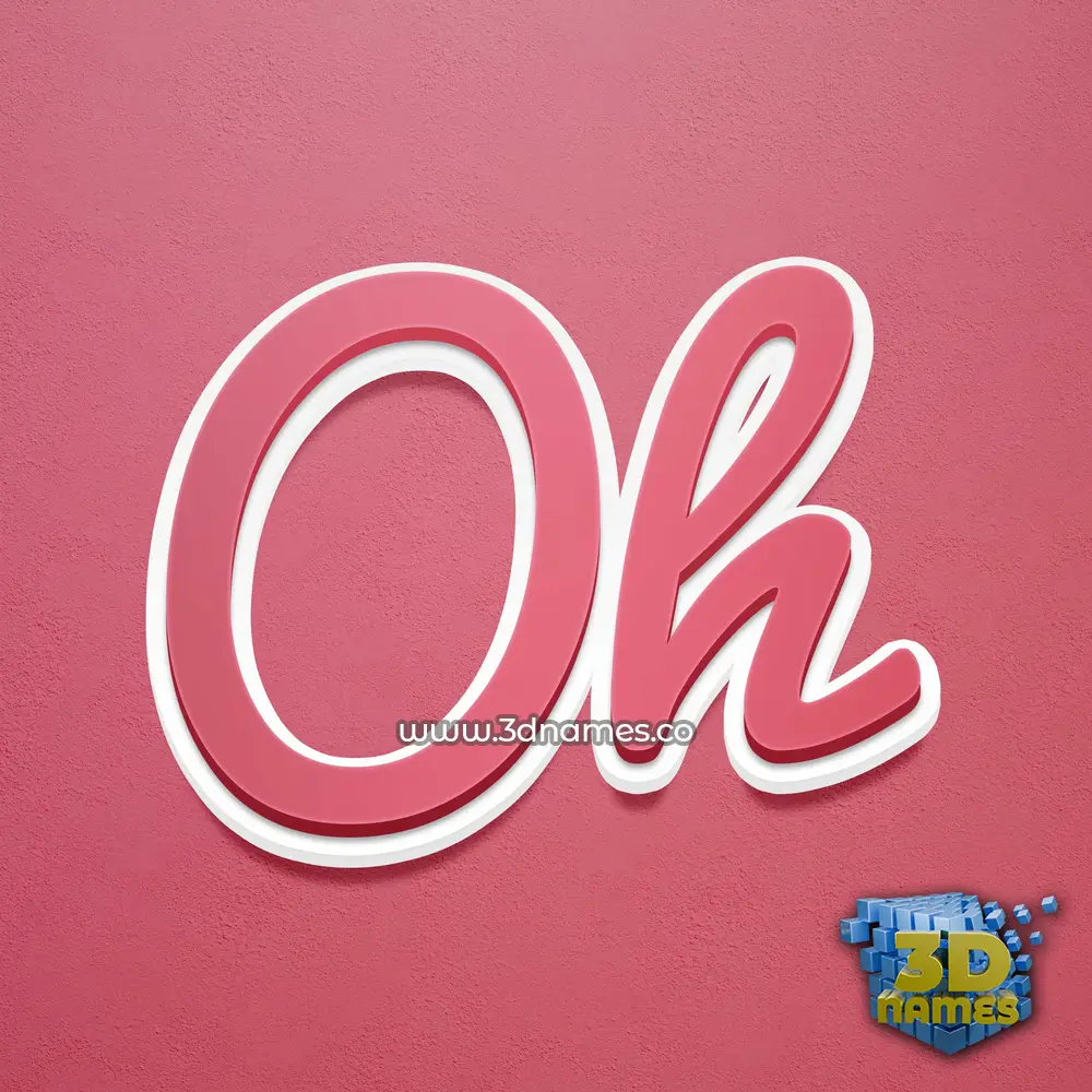 oh in Red Scribble style - 3D name wallpaper