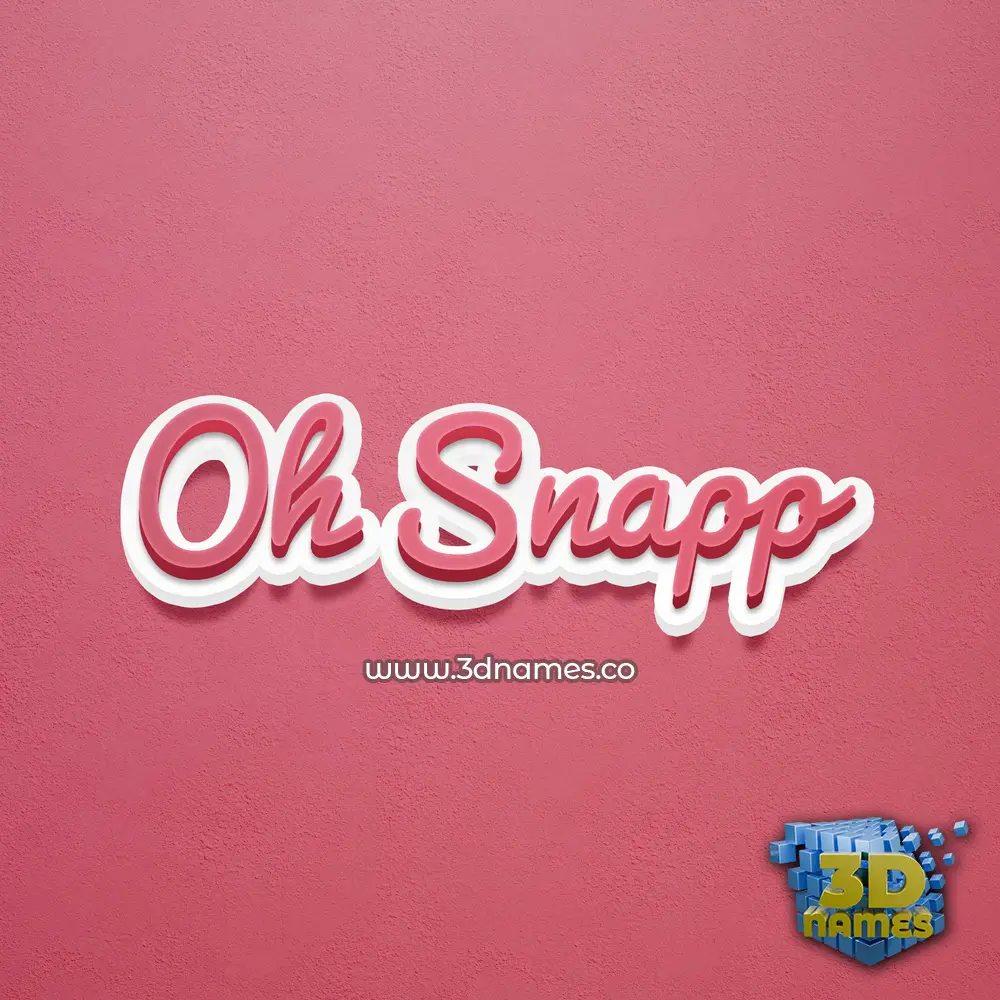 oh snapp in Red Scribble style - 3D name wallpaper