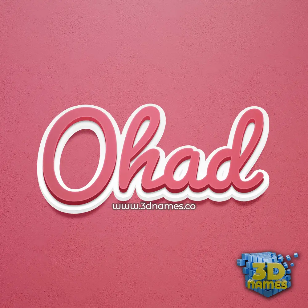 ohad in Red Scribble style - 3D name wallpaper
