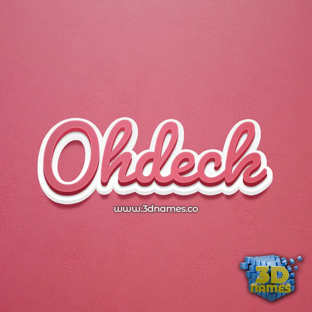 ohdeck in Red Scribble style - 3D name wallpaper