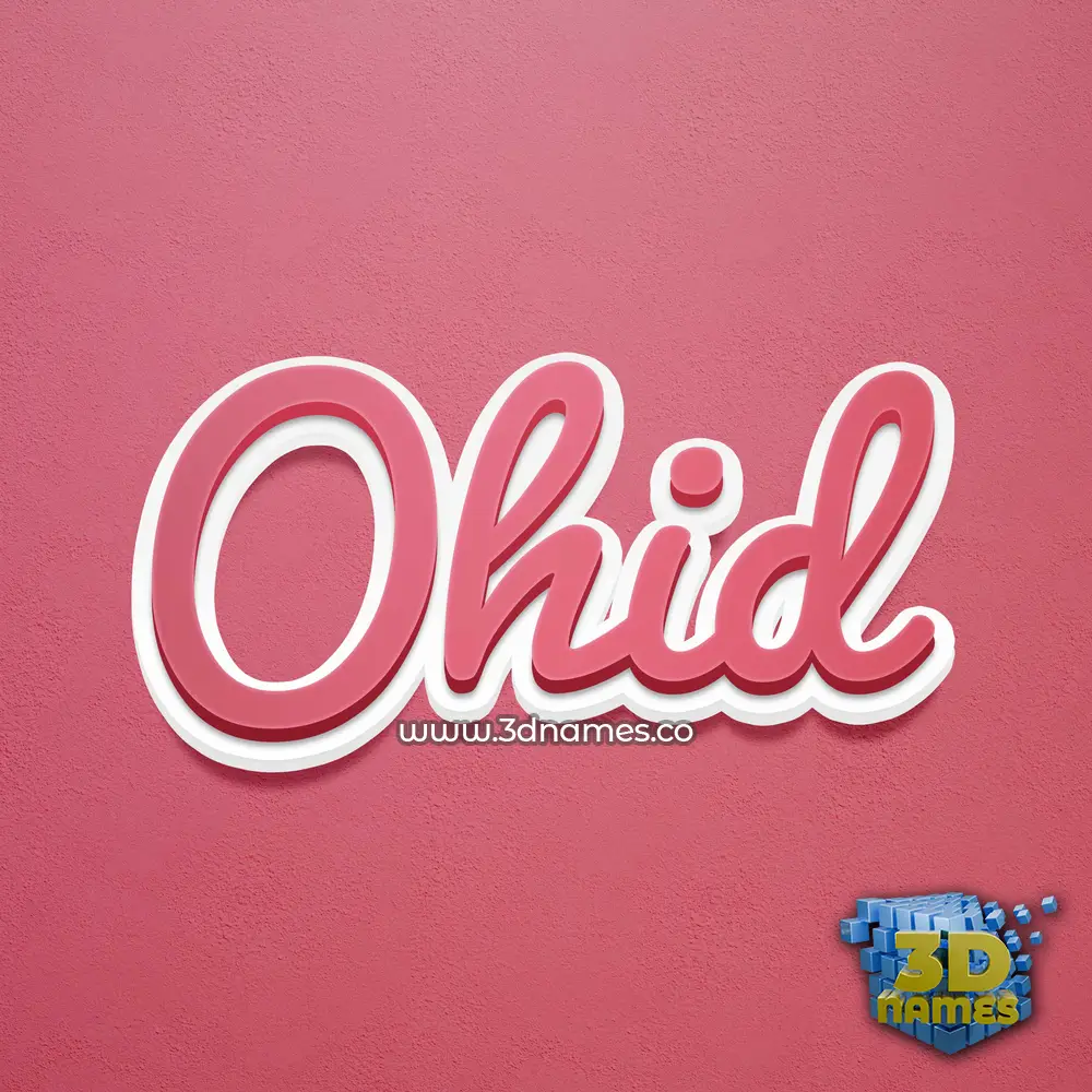 ohid in Red Scribble style - 3D name wallpaper