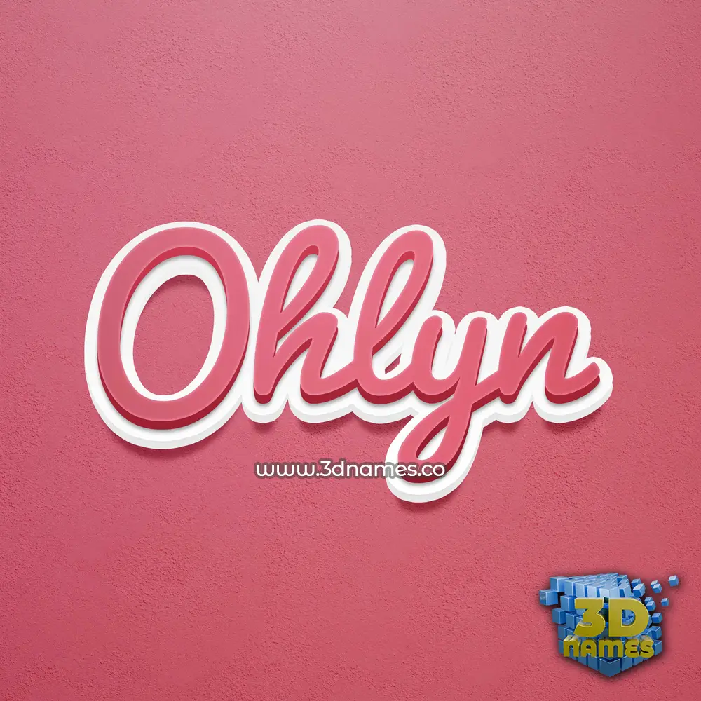 ohlyn in Red Scribble style - 3D name wallpaper