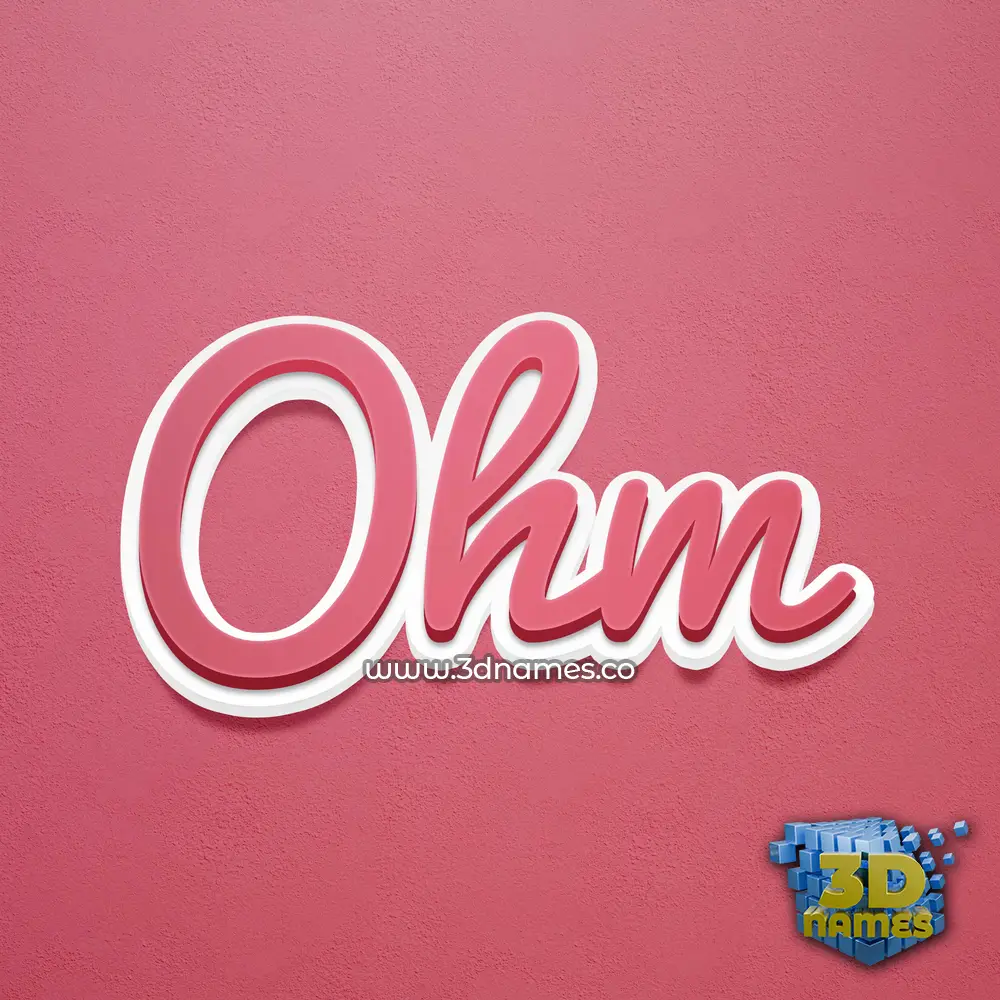 ohm in Red Scribble style - 3D name wallpaper