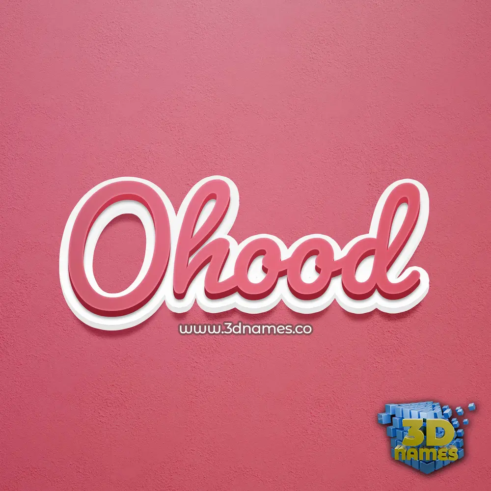 ohood in Red Scribble style - 3D name wallpaper