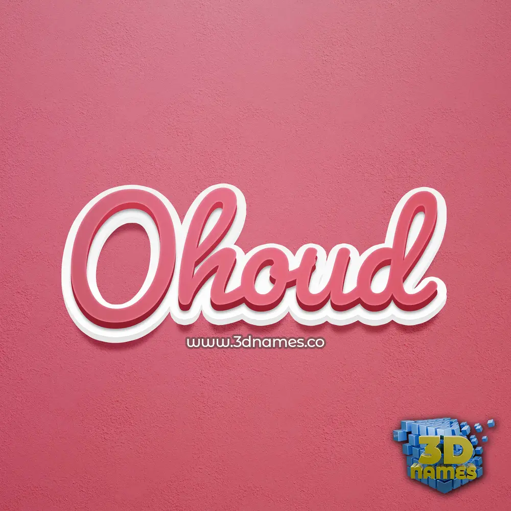 ohoud in Red Scribble style - 3D name wallpaper